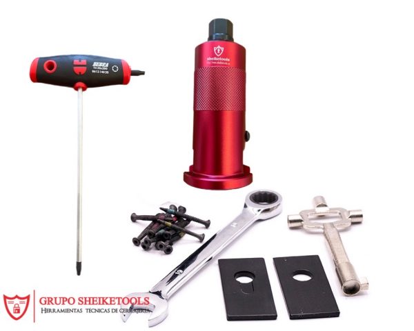 Kit profesional Extractor de Bombines aluminio rojo Sheiketools